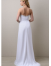 Strapless Sweetheart Neckline Ivory Chiffon Beaded Prom Dress